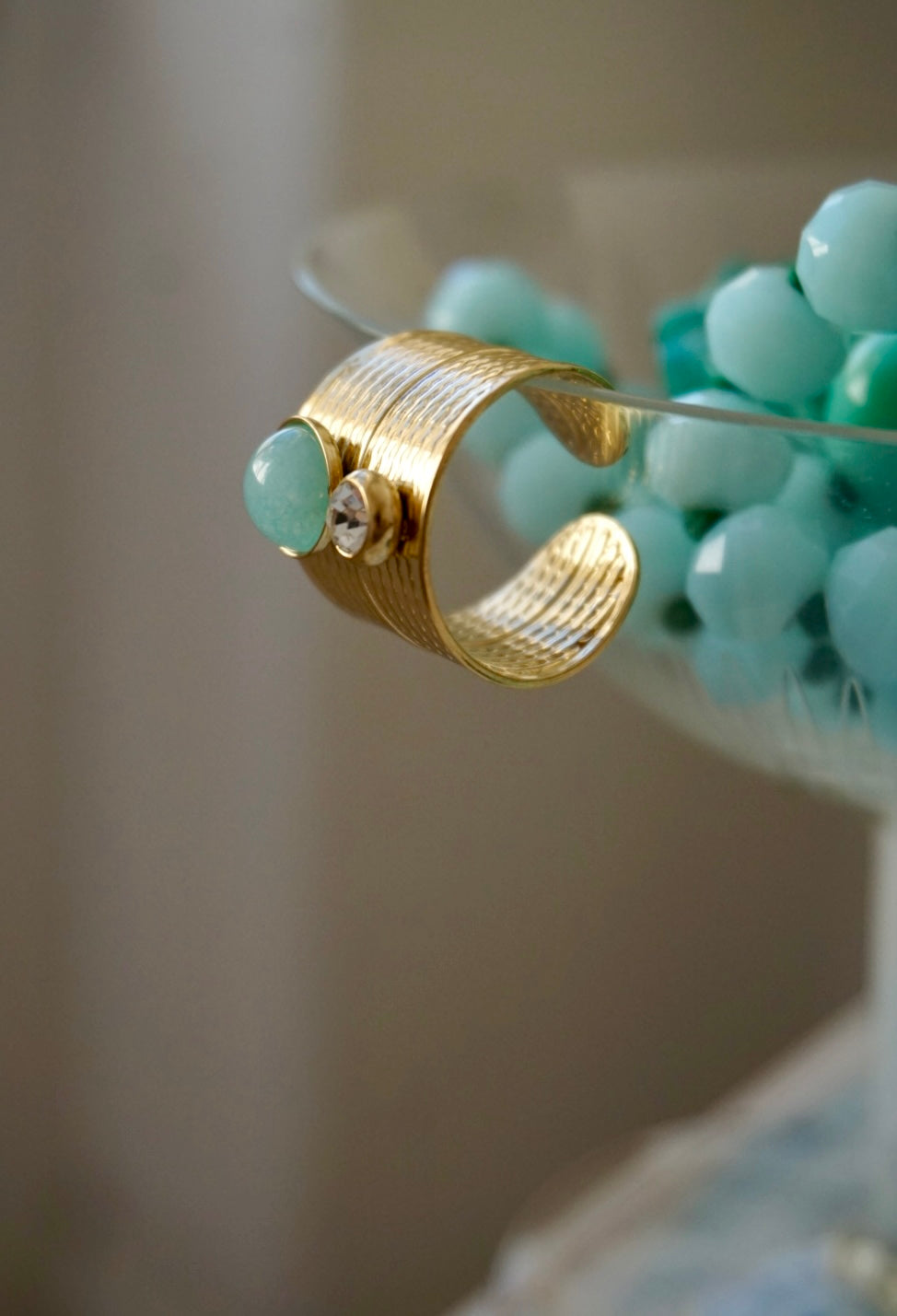 Oro + Amazzonite e Cristallo