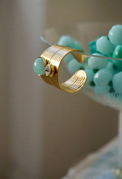 Oro + Amazzonite e Cristallo