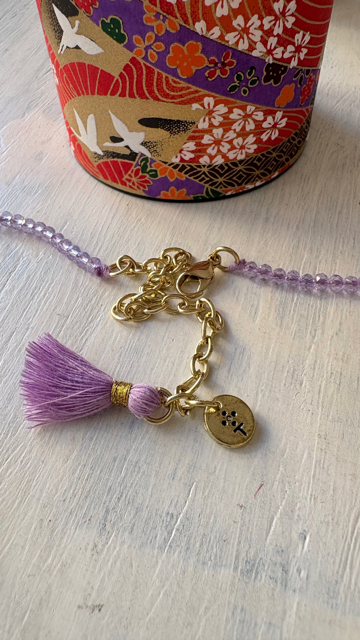 Collana Oro + Cristalli Glicine