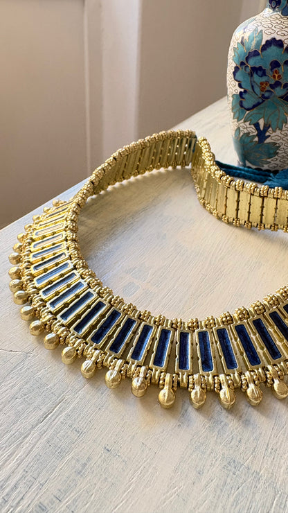 Collana Oro + Smalto Blu