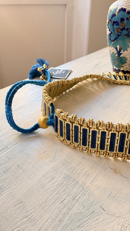 Collana Oro + Smalto Blu