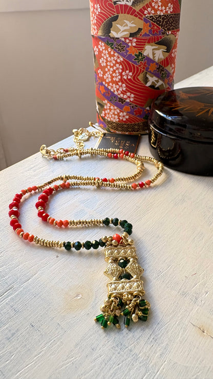 Collana Oro + Cristalli Multicolor