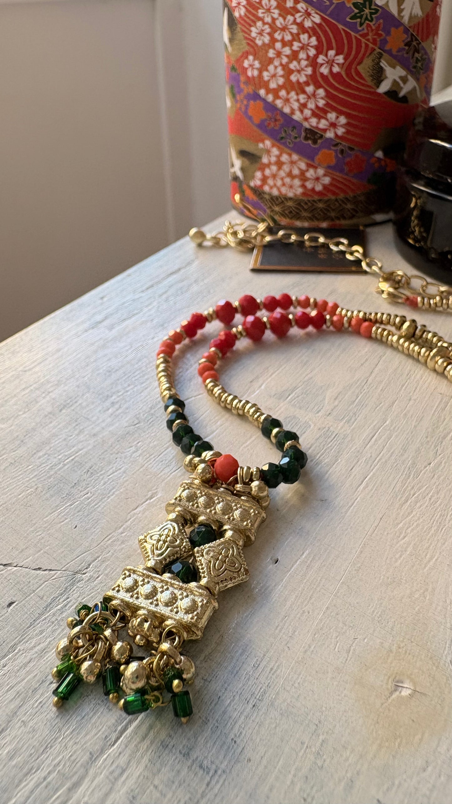 Collana Oro + Cristalli Multicolor
