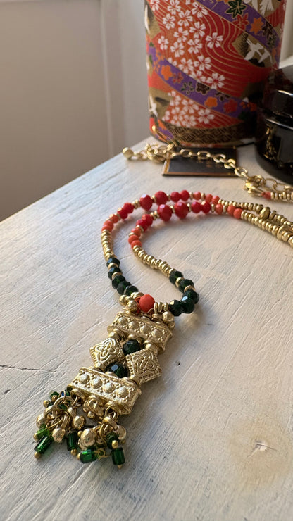 Collana Oro + Cristalli Multicolor