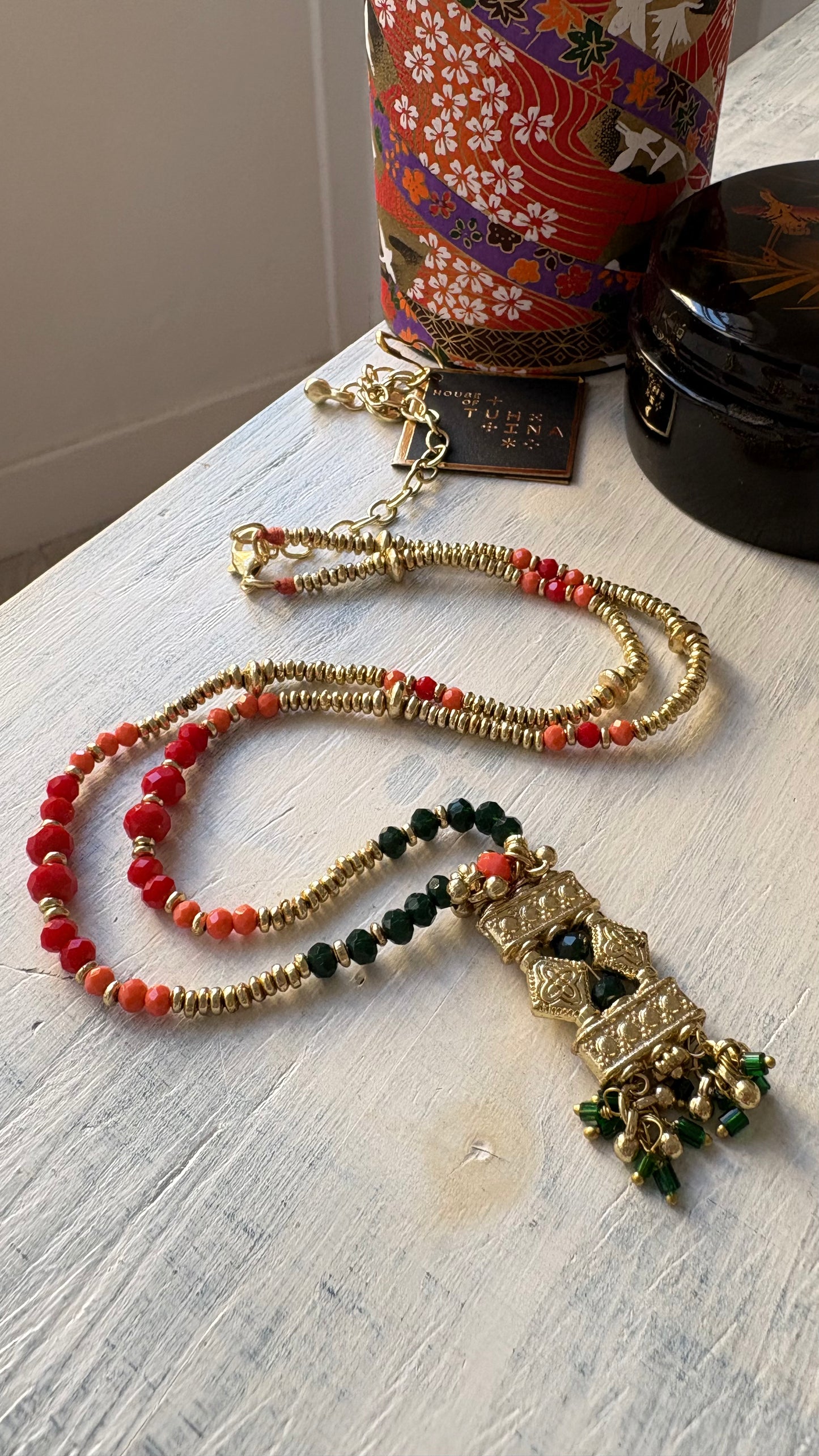 Collana Oro + Cristalli Multicolor