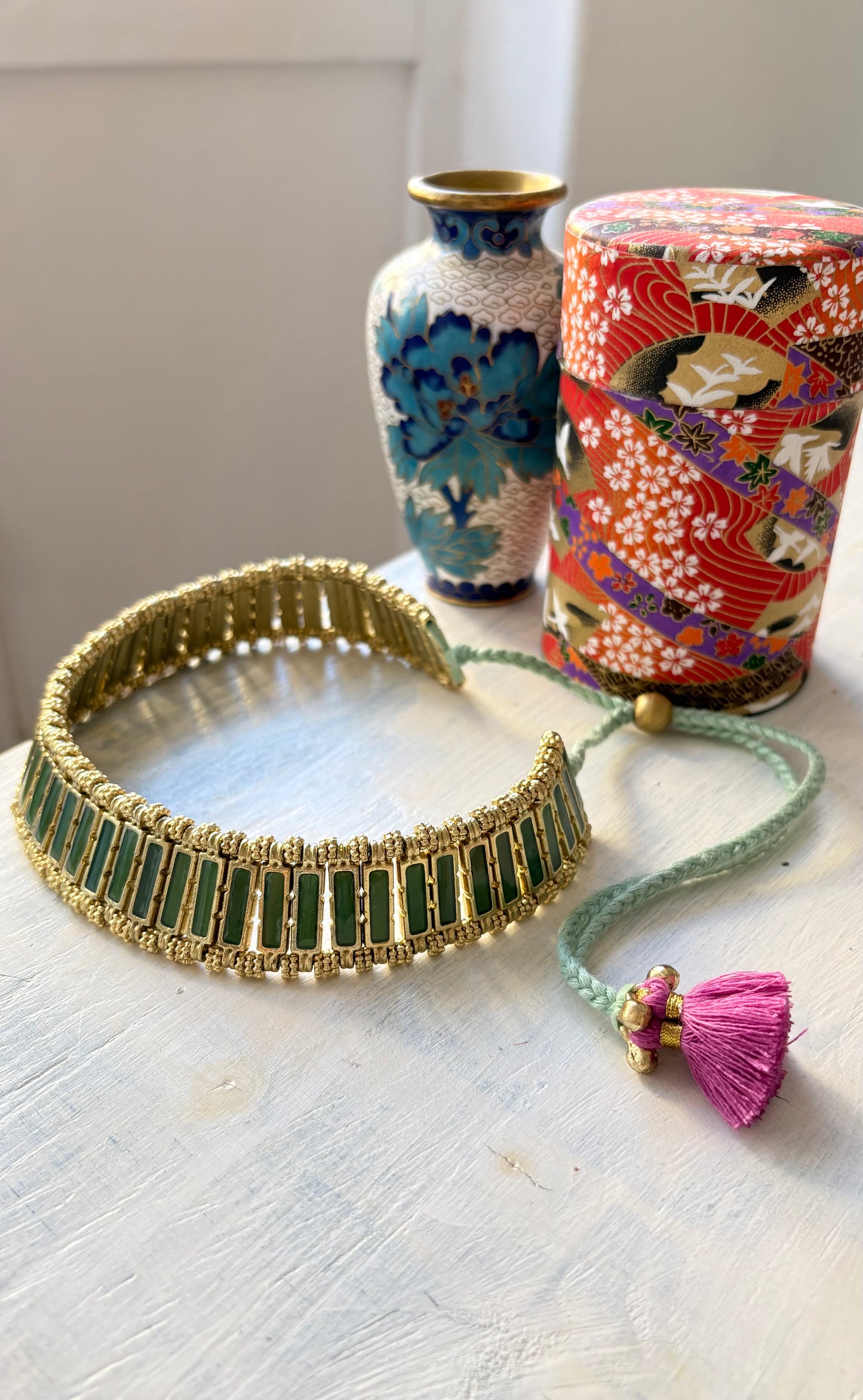 Choker Oro + Smalto Verde