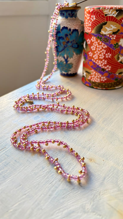 Collana Oro + Cristalli Glicine
