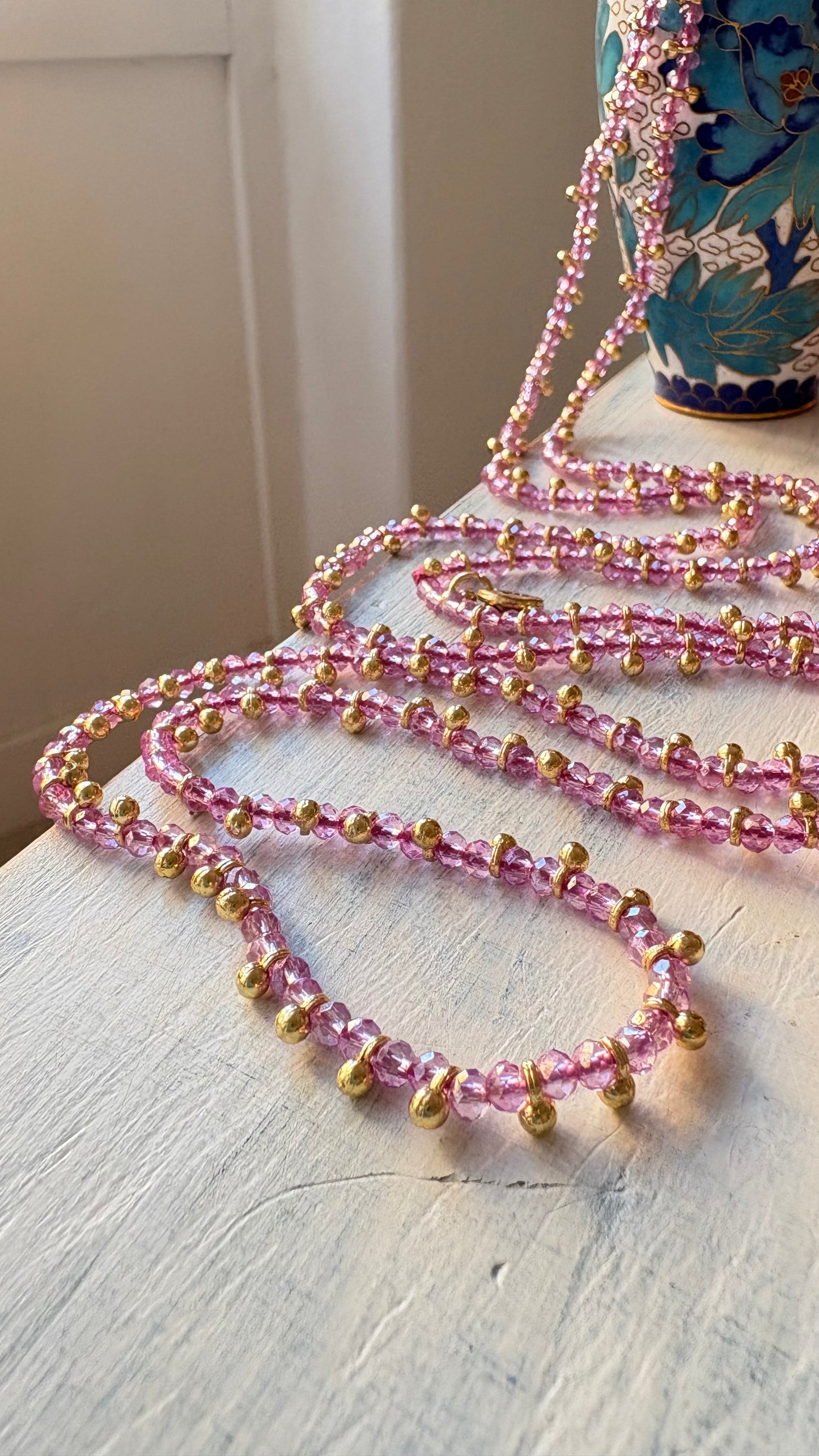 Collana Oro + Cristalli Glicine