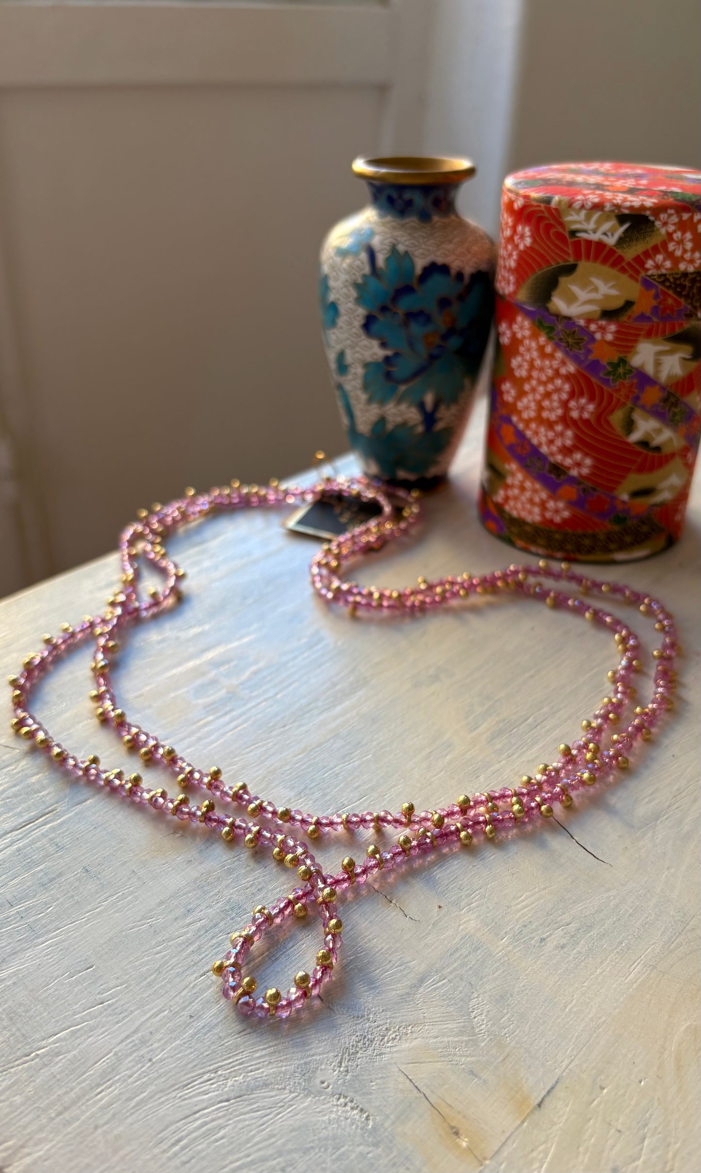 Collana Oro + Cristalli Glicine