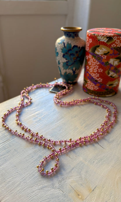 Collana Oro + Cristalli Glicine