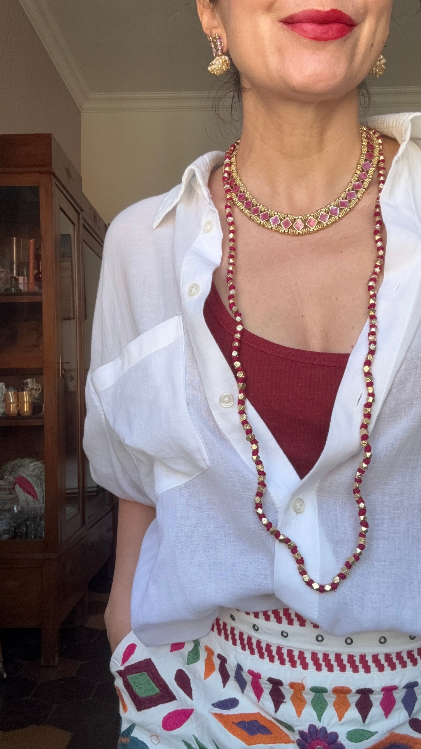 Collana Oro + Magenta