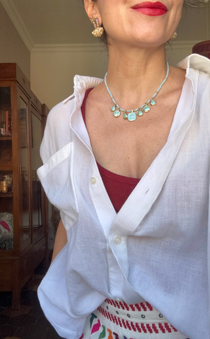 Collana Oro + Verde Acqua