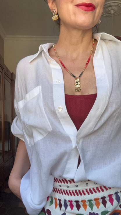 Collana Oro + Cristalli Multicolor