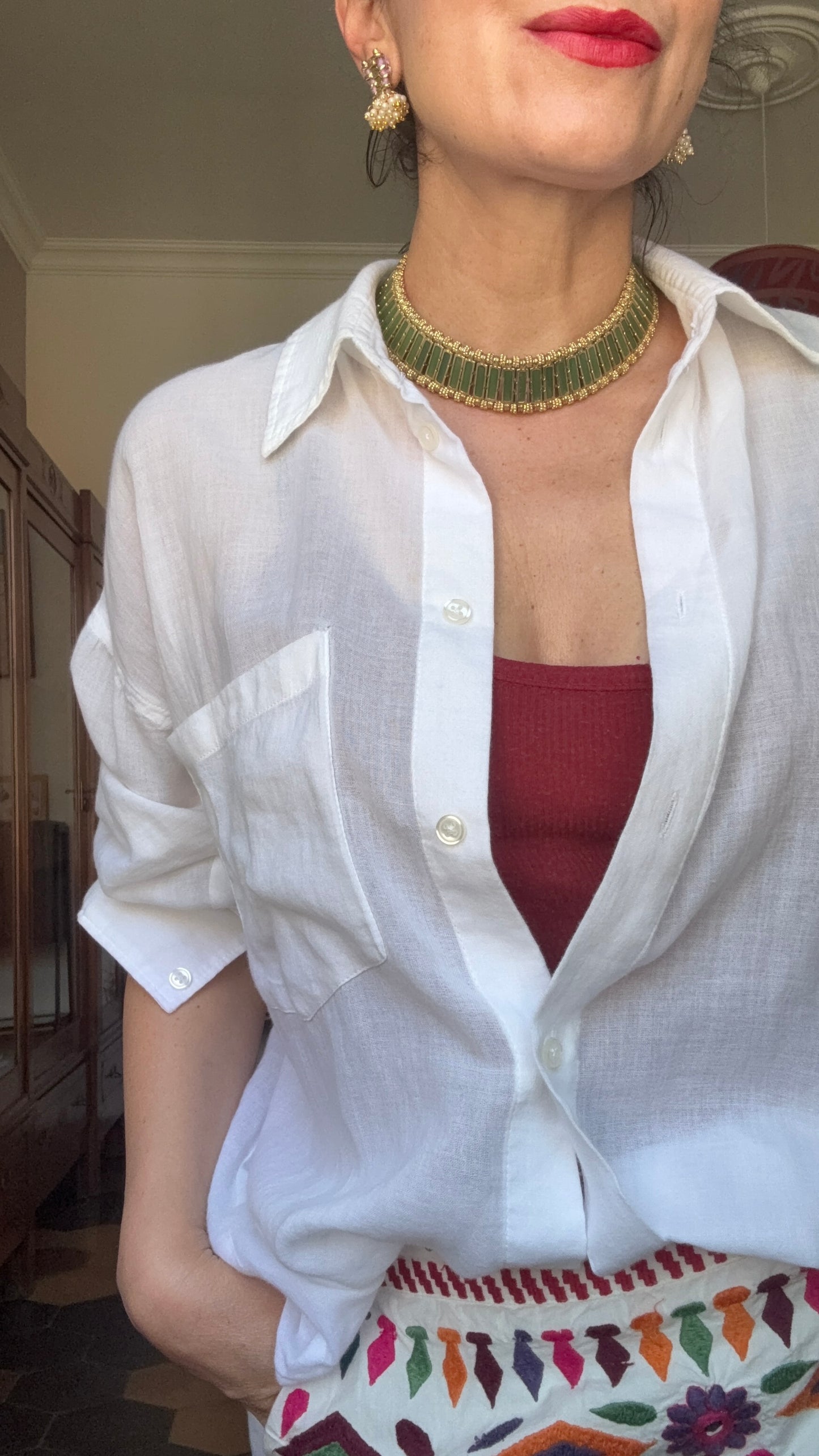Collana Oro + Smalto Blu