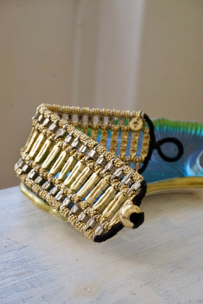 Bracciale Oro e Argento + Nero