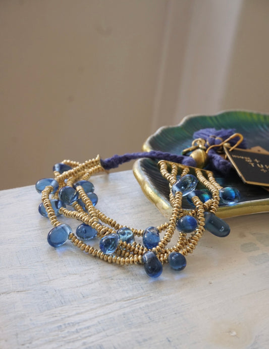 Bracciale Oro + Gocce Blu