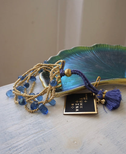 Bracciale Oro + Gocce Blu