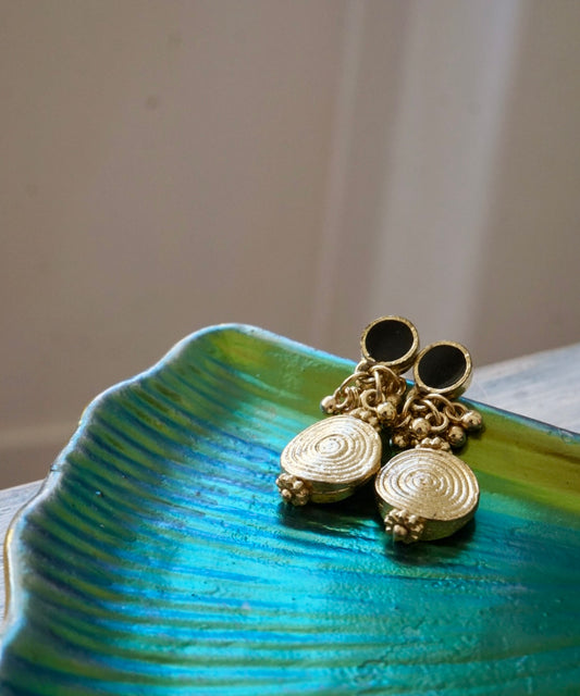 Orecchini Oro + Smalto Nero