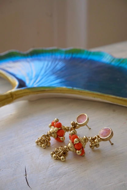 Orecchini Oro + Corallo